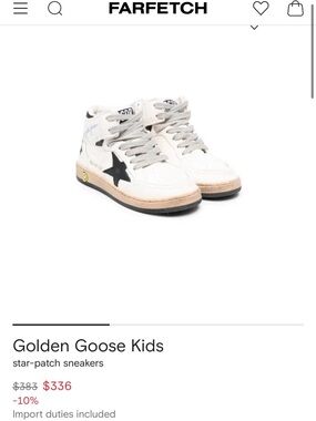 Golden Goose Kids White Leather High-Top Sneakers with Black Star